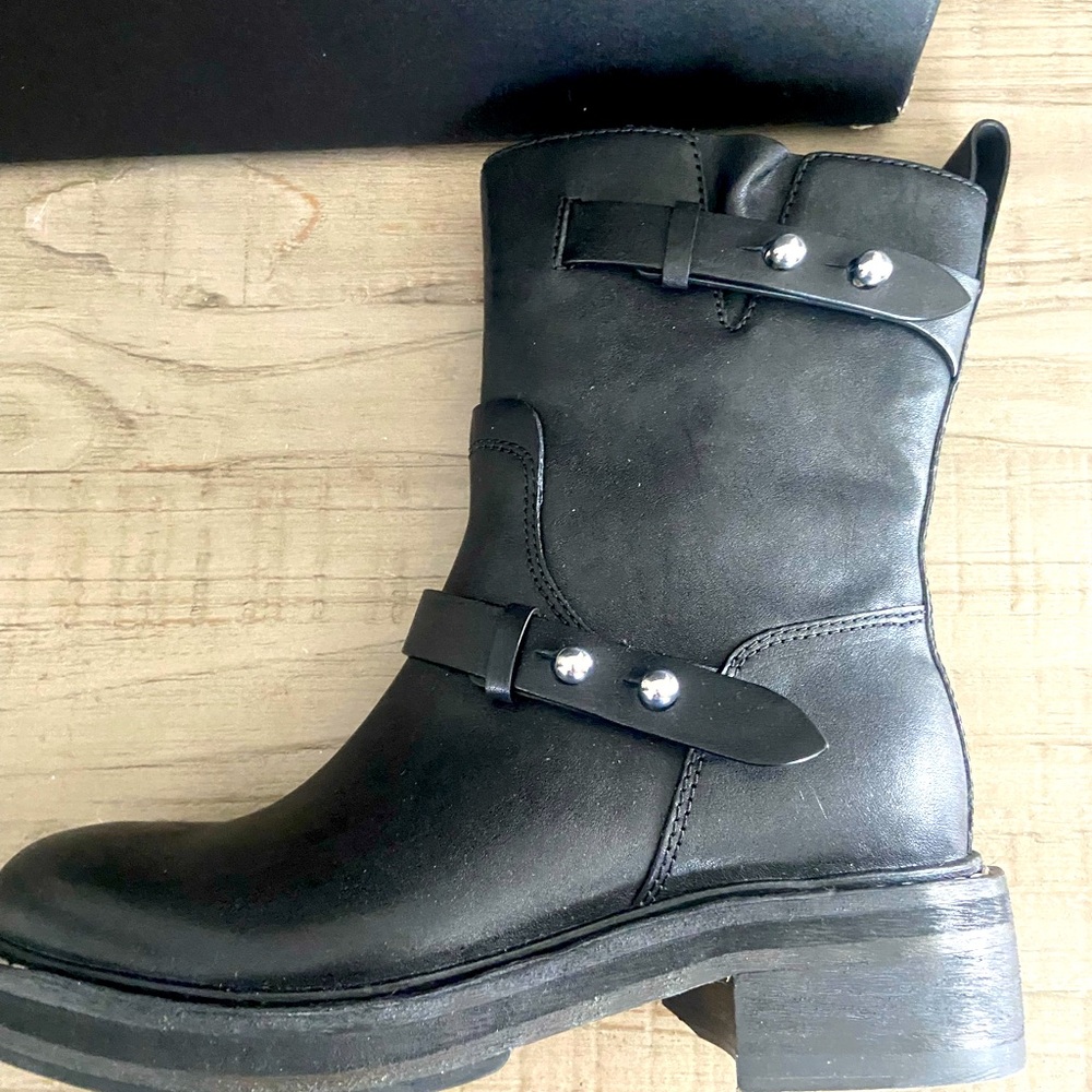 rag & bone womens leather Moto Boots.